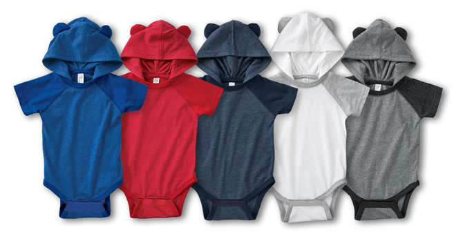 Baby Snapsuits with Hood and Ears.