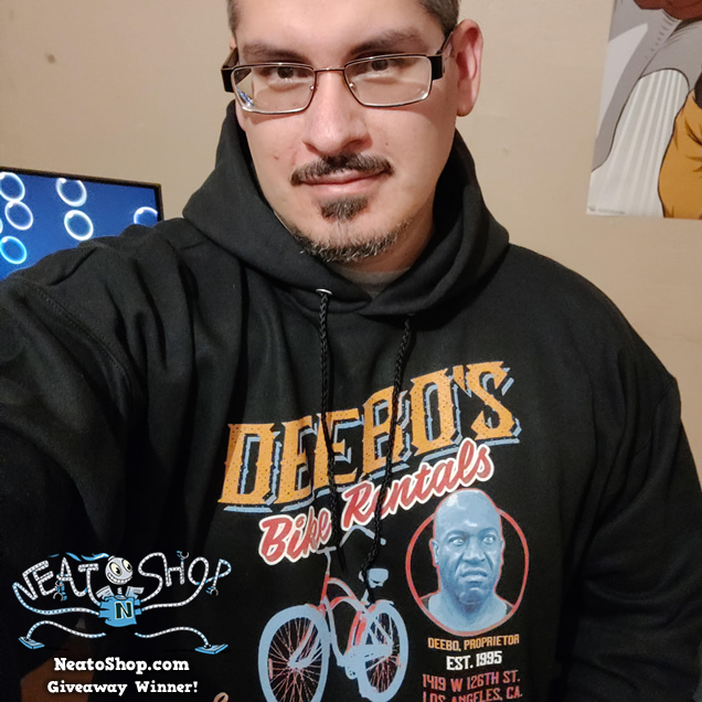 Daniel C wearing sci fi design hoodie