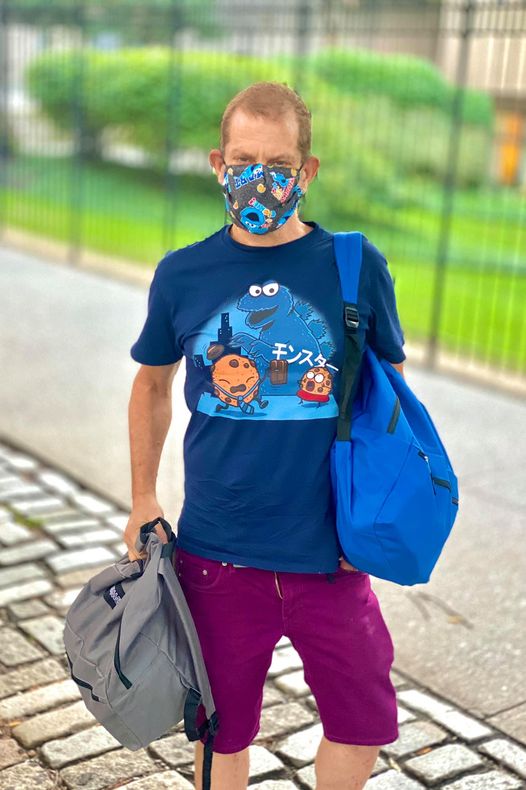 Jeffrey N wearing a funny shirt